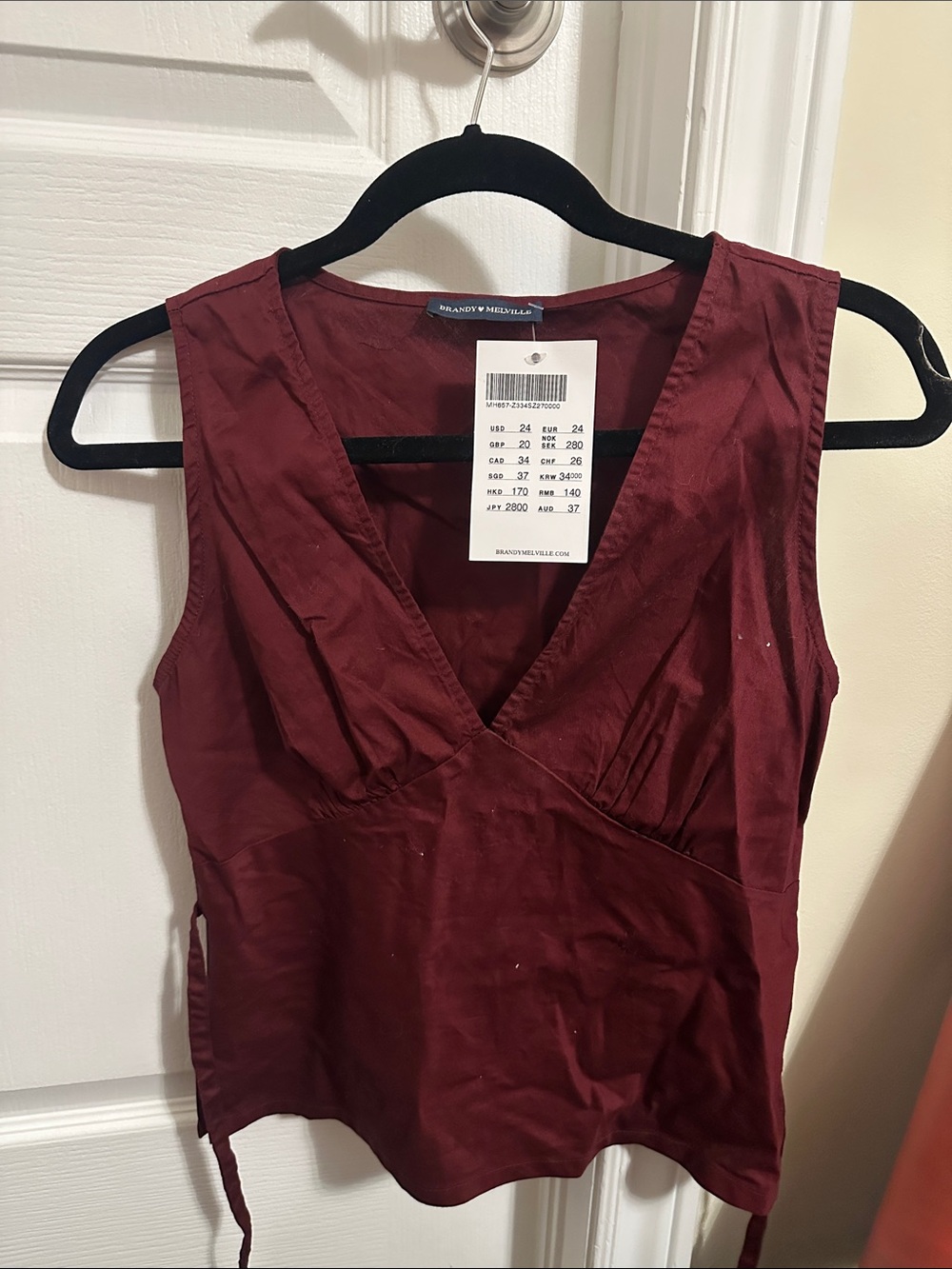 Brand New Maroon Brandy Melville Tank Top